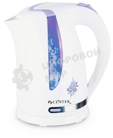 Чайник электрический Centek CT-0040 белый 1.8л, 2200 Вт, открывание кнопкой, внутренняя подсветка