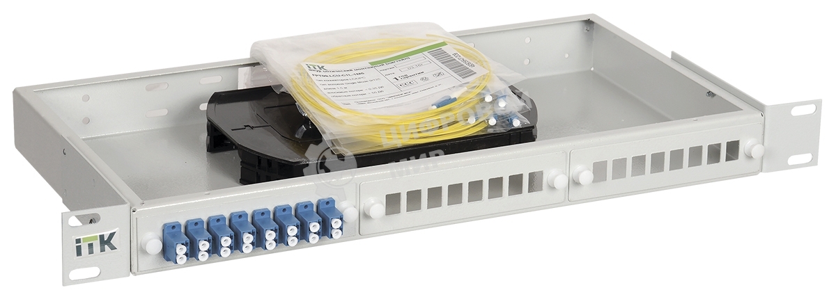 Кросс укомплектованный IEK ITK 1U : SC (Simplex) 24шт; (OS2) (FOBX24-1U-24SCUS09)
