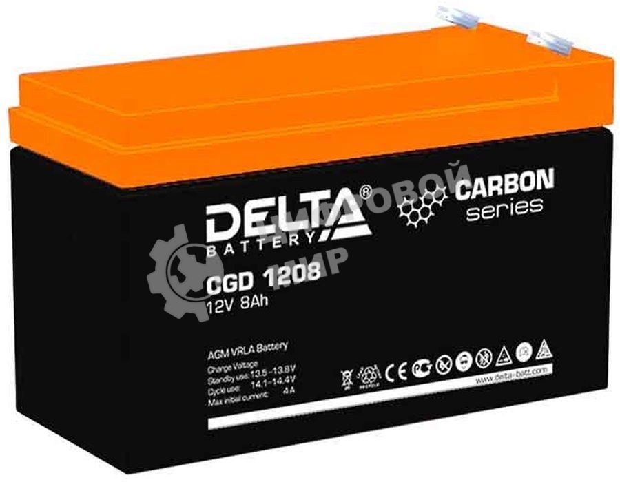Аккумуляторная батарея Delta CGD 1208 напряжение 12В, емкость 8А·ч (151x65x100мм)