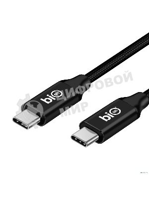 Кабель Bion USB4 v2.0 (CM/CM), 16K@60Hz, 80 Гбит/с, 240W, 5A, медь, 1 м, черный