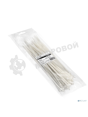 Стяжка (хомут) нейлоновая ExeGate EX293135RUS CV66-400x7.5W (нейлон 6.6, 400x7.5 мм, неоткрывающаяся, halogen free, -40°C - +85°C, белая, 100 шт)