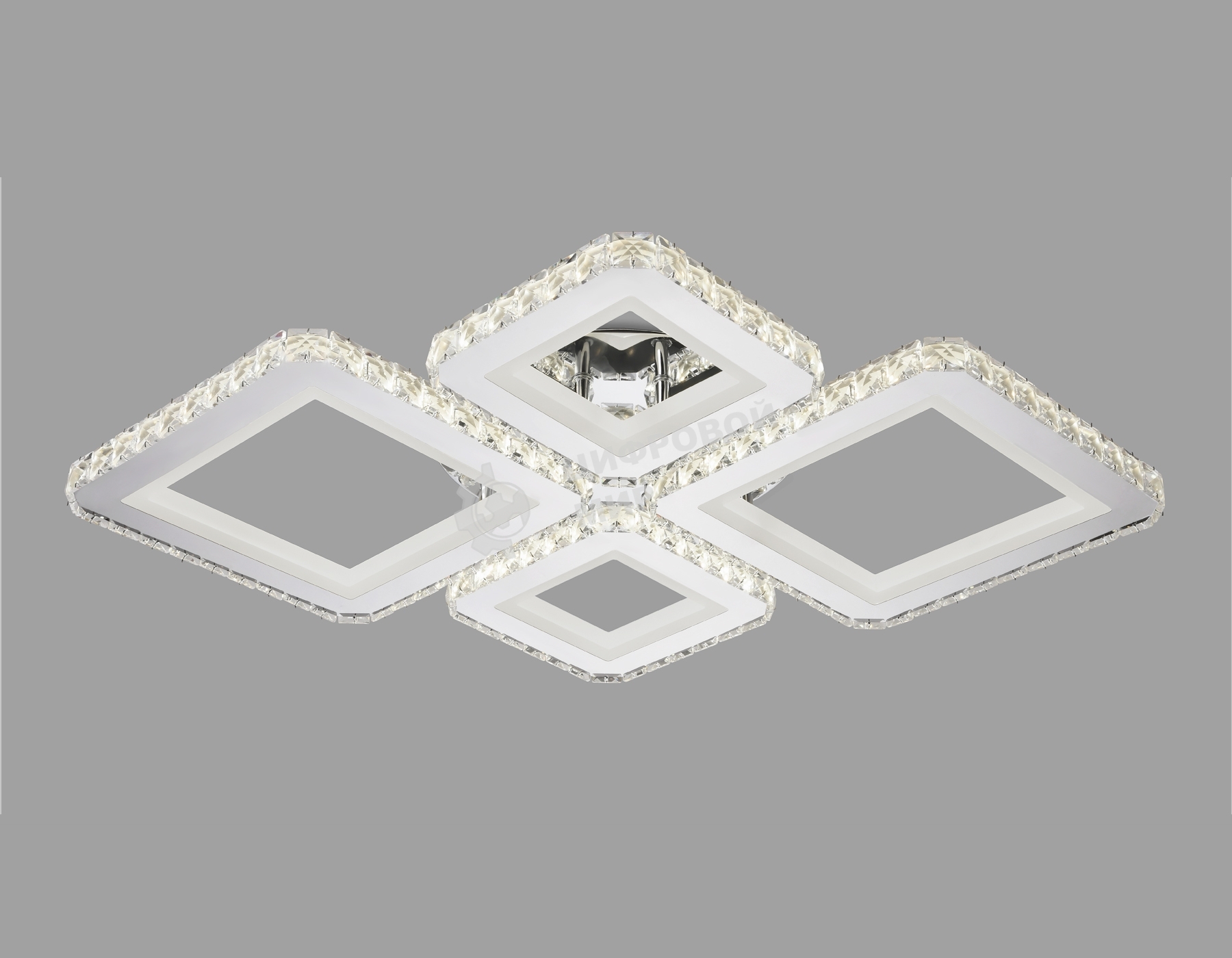 Потолочный светодиодный светильник Ambrella light FA1726/4 CH хром 3000K/4200K/6400K 108W 690*550*100 (ПДУ РАДИО 2.4G)