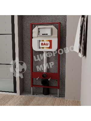 Комплект BAU 6 в 1: рамная инсталляция BAU NEO 45, унитаз подвесной безободковый вихревой со скрытым сливом Bau Nimb Hurricane3, сиденье дюропласт микролифт, кнопка смыва BAU Dream , черная матовая