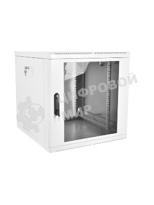 Шкаф настенный ЦМО ШРН-М-12.500 12U 600x520мм пер.дв.стекл съемные бок.пан. 50кг серый
