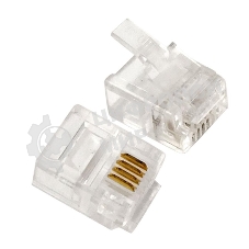 Вилка телефонная MP-6p4c/5, контакты 3m