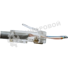 Коннектор LANMASTER RJ45 тип EZ, 8P8C, UTP, Cat.6, универсальный, со вставкой, покрытие 50 микрон,100 шт.