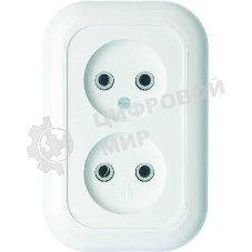 Розетка Кунцево-Электро 2-м СП Валентина 10А IP20 РС10-393 белый