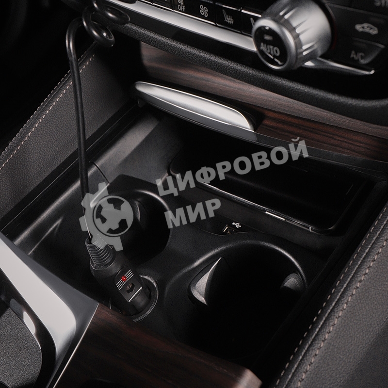 Автозарядка с индикатором Rexant (разъем 2.1х5.5) (АЗУ) шнур спираль 1.5 м