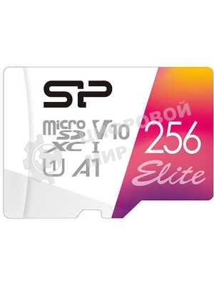 Флеш карта microSD 256Gb Silicon Power Elite A1 microSDXC Class 10 UHS-I U3 100 Mb/s (SD адаптер)