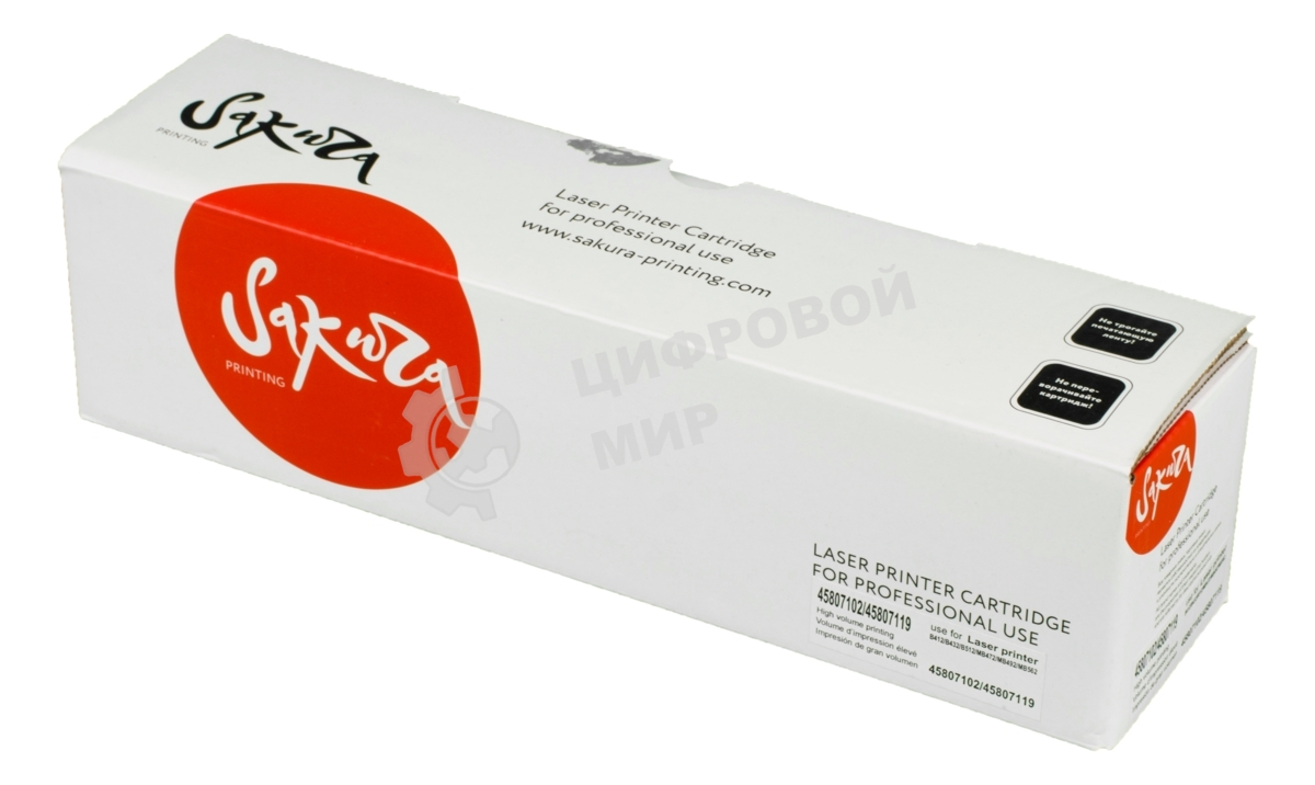 Картридж Sakura 45807102/45807119 для OKI B412/432/512/MB472/492/562, черный, 3 000 к.