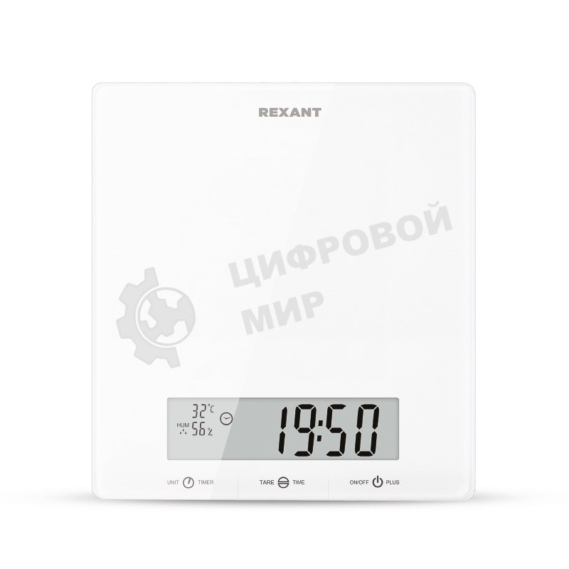 Весы кухонные Rexant 72-1007 белые/стекло/до 5 кг