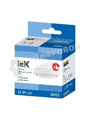 Лампа светодиодная IEK LLE-T80-12-230-65-GX53 ECO T75 таблетка 12Вт 230В 6500К GX53