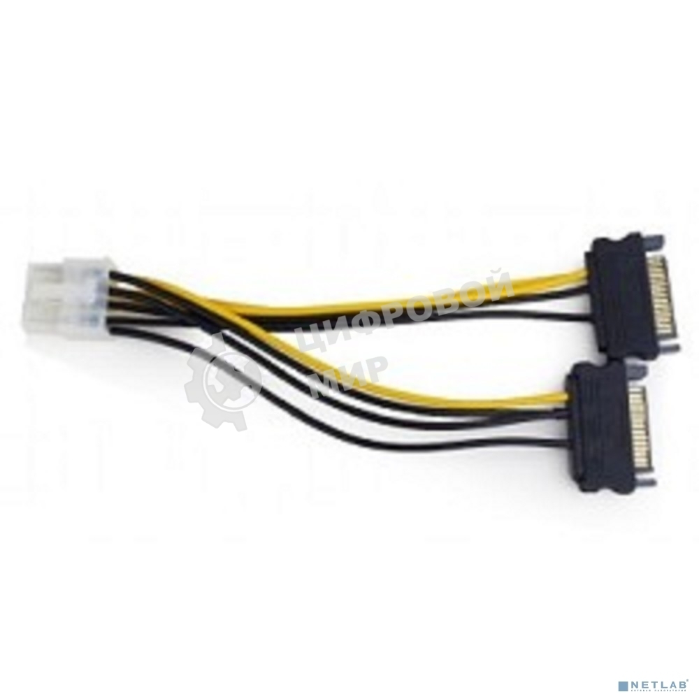 Разветвитель питания Cablexpert CC-PSU-83, 2xSATA->PCI-Express 8pin, для подключения в/к PCI-Е (8pin) к б/п ATX