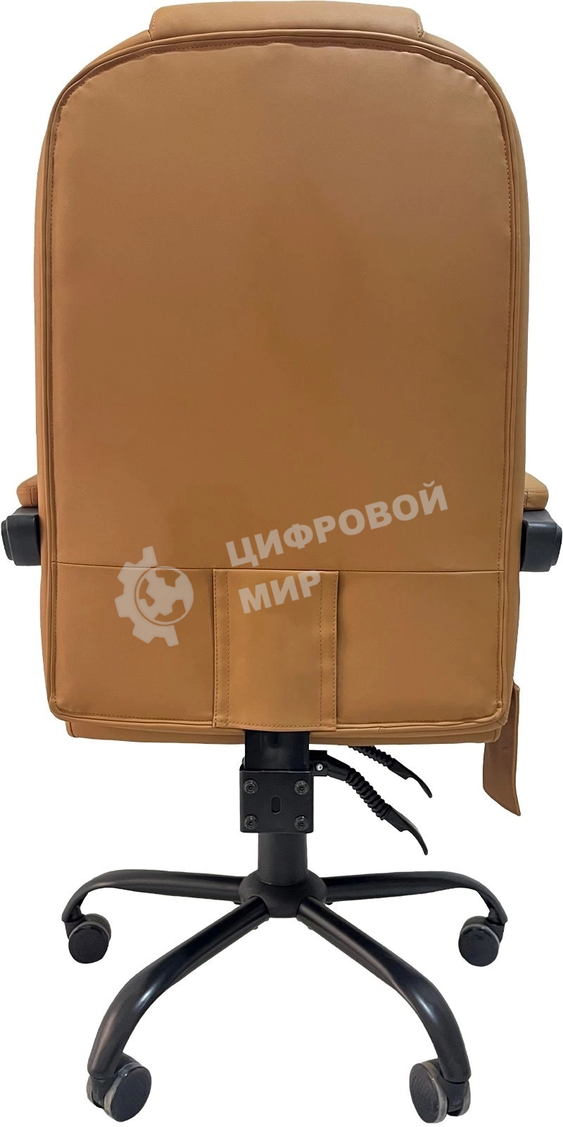 Кресло компьютерное с вибромассажем Cactus CS-CHR-OC05M-BR бежевый, эко.кожа, с подголов. крестов. пластик черный