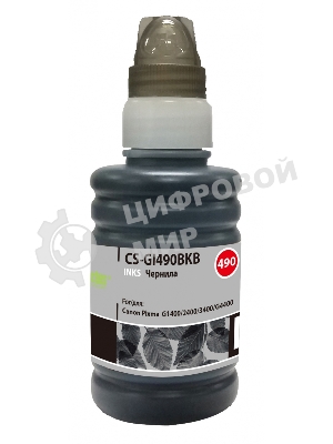 Чернила Cactus CS-GI490BKB черный100мл для Canon Pixma G1400/G2400/G3400