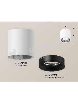 Светильник Ambrella Light XS7531021 SWH/PBK белый песок/черный полированный MR16 GU5.3 (C7531, N7011)
