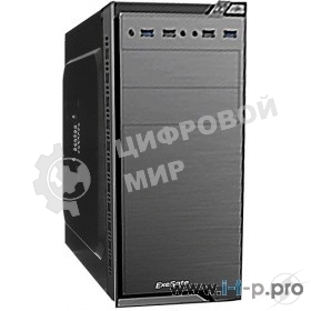 Компьютерный корпус Minitower ExeGate EX272749RUS QA-412U Black, mATX, (без БП), 2хUSB+2хUSB 3.0, Audio