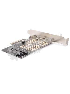 Адаптер AgeStar AS-MC02 PCI-E для M.2 SATA SSD+M.2 NVME SSD Card