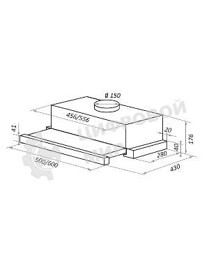 Вытяжка встраиваемая Maunfeld VS Fast 60 нержавеющая сталь, 60 см, 850 куб. м/ч, 47 дБ