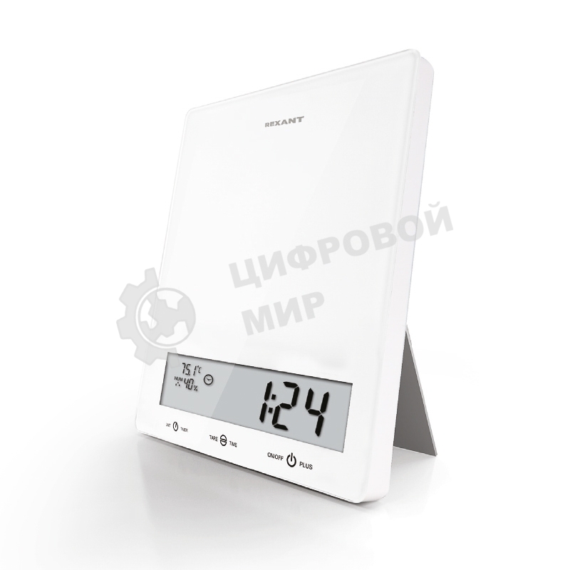 Весы кухонные Rexant 72-1007 белые/стекло/до 5 кг