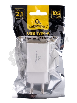 Сетевое зарядное устройство Cablexpert MP3A-PC-68, 10.5Вт, 2.1А, 1хUSB, белый, пакет
