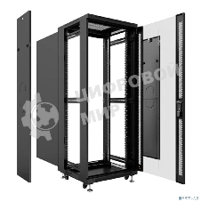 Шкаф телекоммуникационный напольный Cabeus, IP20, 12U, 730х600х600 мм (ВхШхГ), дверь: стекло, боковая панель: сплошная, разборный, черный