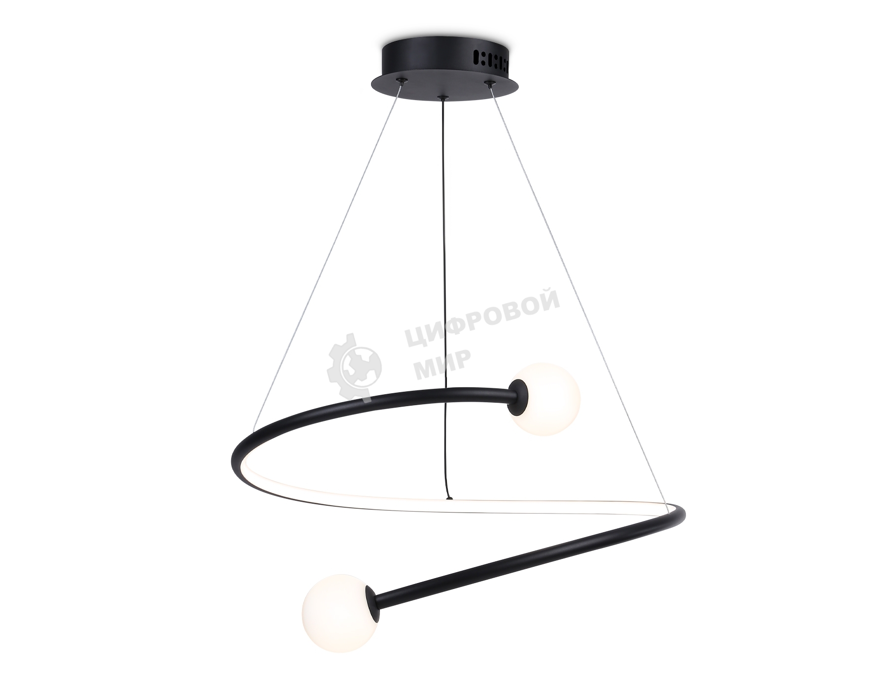Светильник Ambrella light FL66293 BK черный 39W 3000K-6400K D500*1000 (ПДУ ИК)
