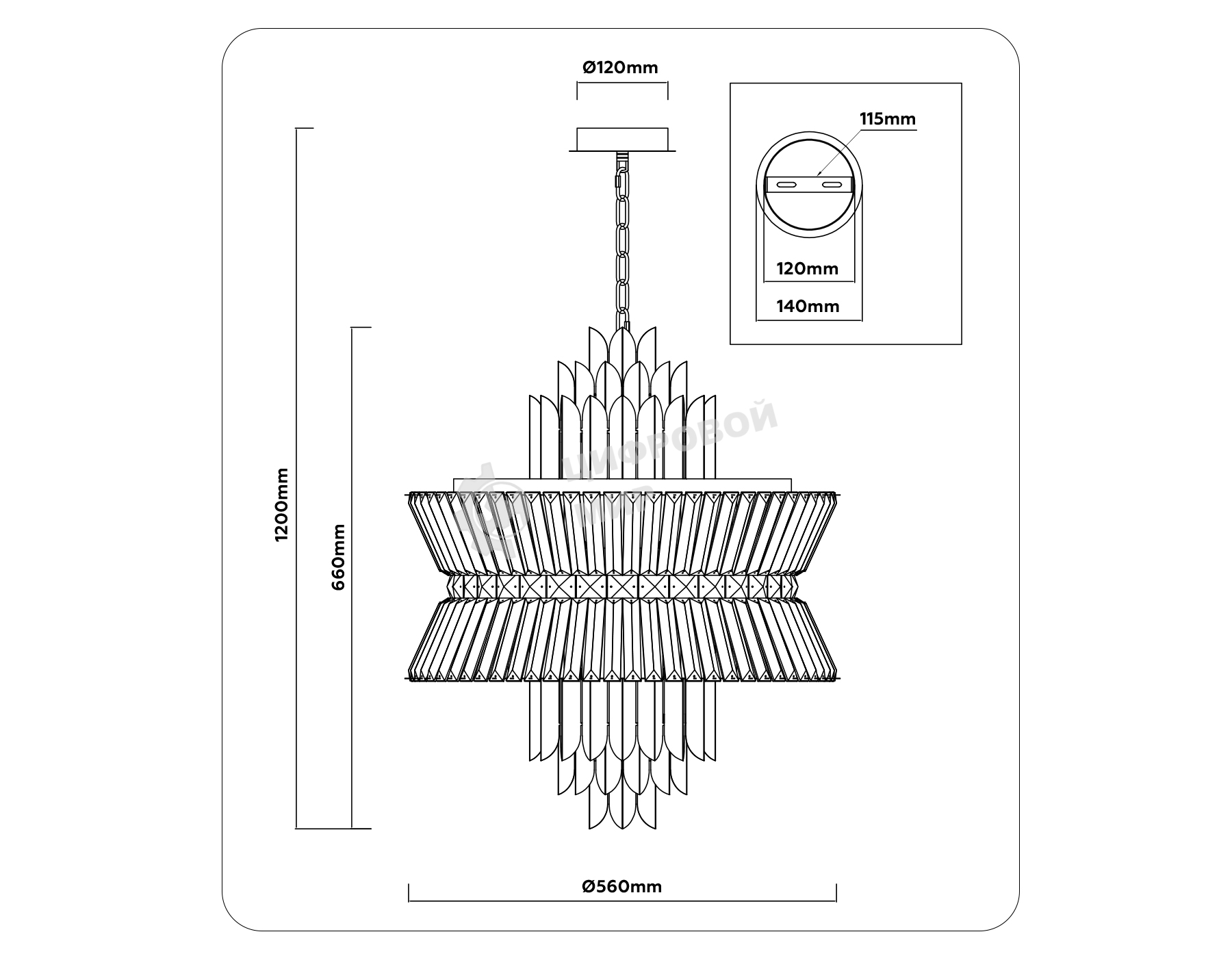 Люстра Ambrella light LH41017/12 BS/CL латунь/прозрачный E14*12 max 40W D560*660
