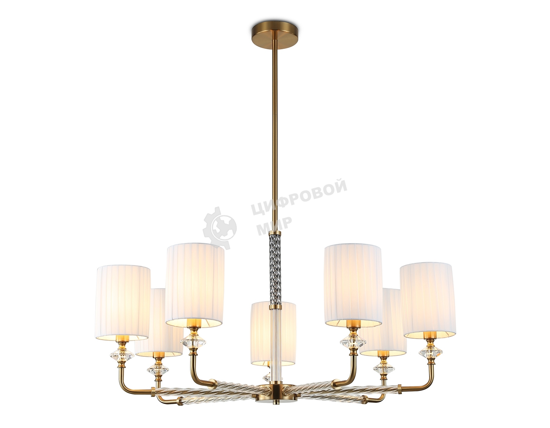 Люстра Ambrella light LH71503/7 BS/FR латунь/белый матовый E14*7 max 40W D840*640