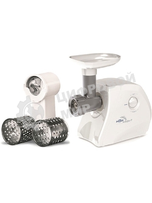 Мясорубка электрическая Ротор Альфа ЭМШ 35/250-4 белый, 1500 Вт, 0.6 кг/мин, защита от перегрузки, насадки - 4