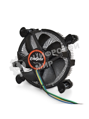 Кулер для процессора ExeGate EE97379 черный, 92 мм, алюминий, 2400 об/мин, 23 дБ, 4 pin, 65 Вт, 60 мм