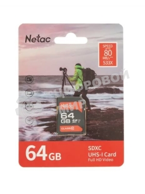 Флеш карта SDHC 64Gb Netac Class 10 UHS-I U1 P600 NT02P600STN-064G-R