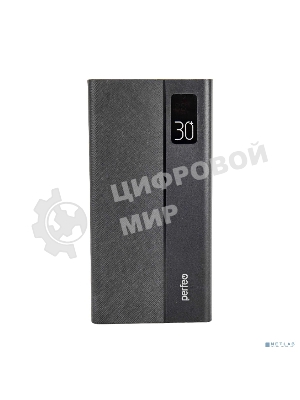 Портативный аккумулятор Perfeo Powerbank MOUNTAINS 30000 mAh/LED дисплей/PD + QC 3.0/Type-C/4 USB/Выход: 3A, max 22.5W/черный (PF_D0161)