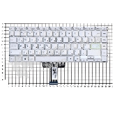 Клавиатура для ноутбука Asus K413JA серебристая с подсветкой