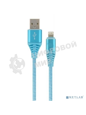 Кабель Filum USB 2.0, 1 м., синий, 2 А, разъемы: USB A male - Lightning male, пакет. (FL-CPro-U2-AM-LM-1M-BL1)