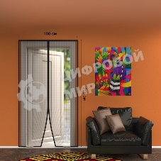 Дверная антимоскитная сетка 210х100см, с магнитами по всей длине, черная ЧЕТЫРЕ СЕЗОНА