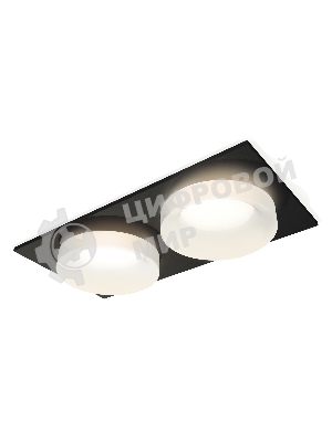 Комплект встраиваемого светильника Ambrella light XC7636044 SBK/FR черный песок/белый матовый MR16 GU5.3 (C7636, N7165)