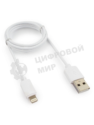 Кабель USB Гарнизон GCC-USB2-AP2-1M-W AM/Lightning, для iPhone5/6/7, IPod, IPad, 1м, белый, пакет