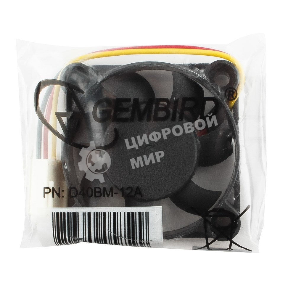 Вентилятор для корпуса Gembird черный, 40 мм, 4000 об/мин, 30 дБ, 3 pin