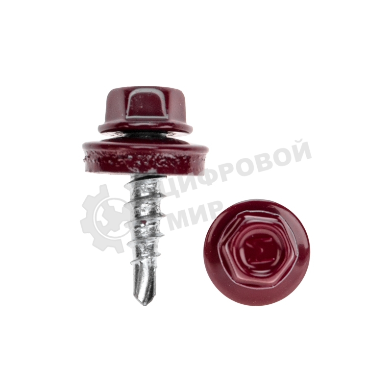 Саморез кровельный Kranz 4,8х19, окрашенный RAL 3005, короб (250 шт/уп)