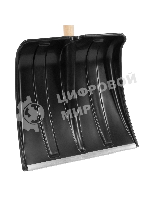 Лопата для уборки снега Сибртех пластиковая, 380х360х1420 мм, деревянный черенок