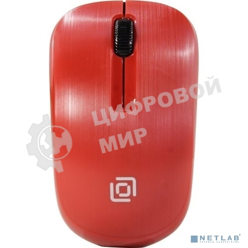 Мышь беспроводная Oklick 525MW красный, 1000 dpi, радиоканал, USB, кнопки - 3