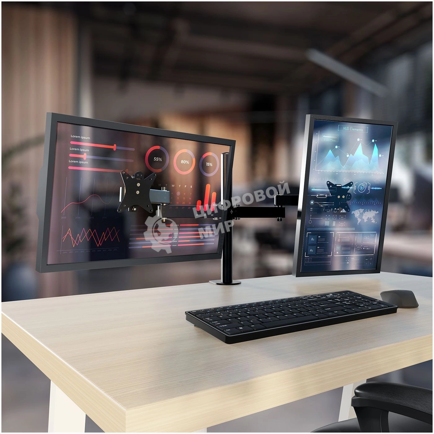 Кронштейн настольный для мониторов HOLDER MDS-SU203 черный