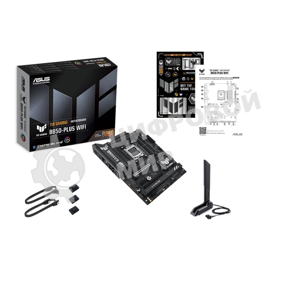 Материнская плата ASUS TUF GAMING B850-PLUS WIFI, Socket AM5, AMD B850, 4xDDR5, 4xSATA, 3xM.2, 1xPCIe 5.0 x16, 1xPCIe 4.0 x16, 2xPCIe 4.0 x1, 1xHDMI, 1xDP, 1x 2.5Gb LAN, Wi-Fi 7, 3xUSB-A 10Gbps, 4xUSB-A 5Gbps, 1xUSB-C 20Gbps, 2xUSB-A 2.0, 5x3.5 мм, 7.1, A