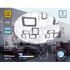 Потолочный светодиодный светильник Ambrella light FZ1044 WH/BK белый/черный 30W 6400K D370*55 (Без ПДУ)
