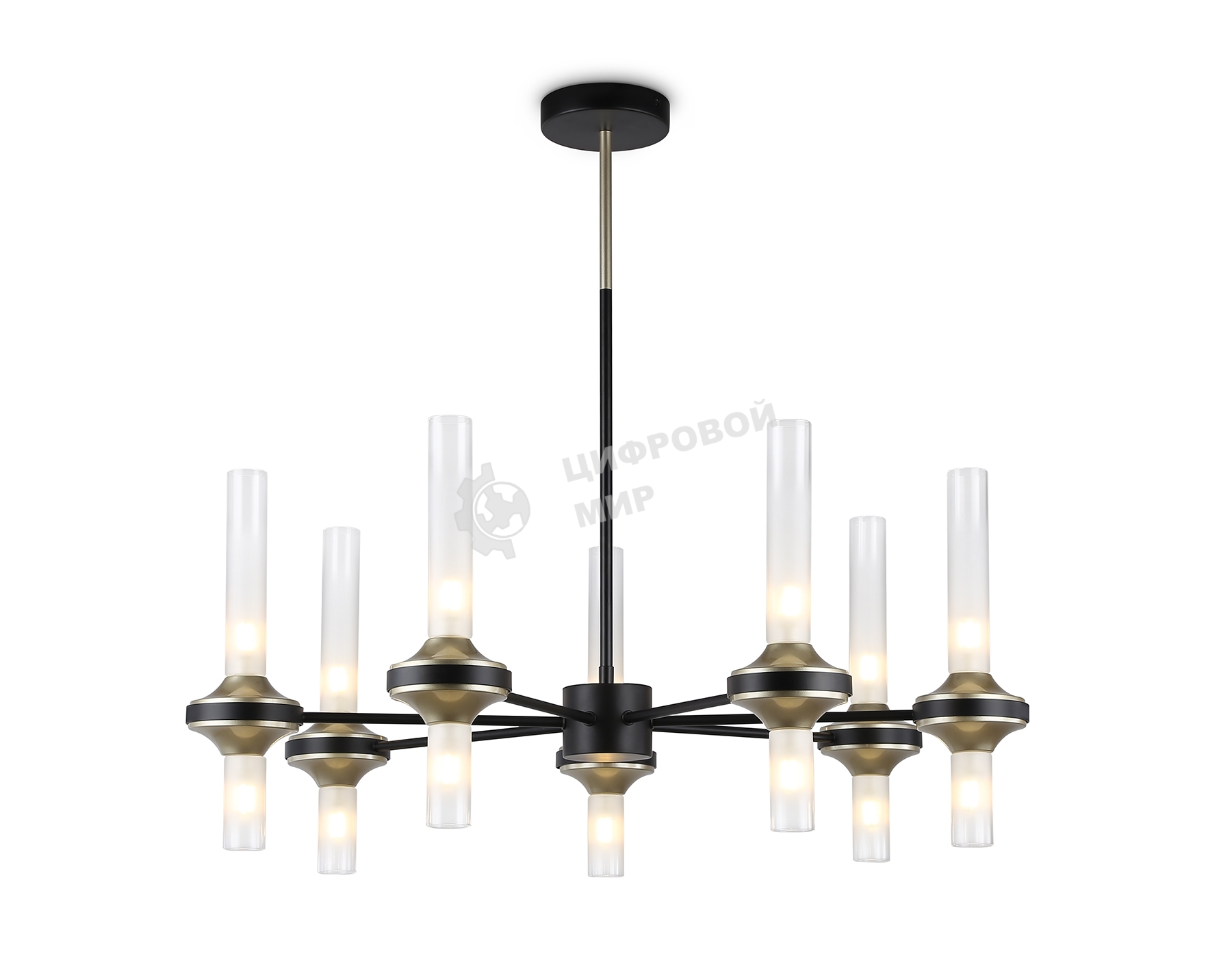 Люстра Ambrella light LH55353/14 BK/CGD/CL черный/золото/прозрачный G9/14 max 30W D750*690