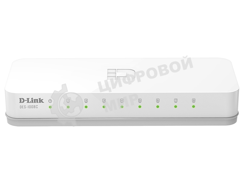 Сетевое оборудование D-Link DES-1008C/A1A Неуправляемый коммутатор с 8 портами 10/100Base-TX