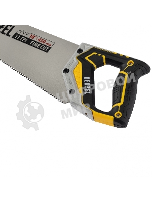 Ножовка по дереву Denzel, 450 мм, 9 TPI, зуб 3D, металлопластиковая рукоятка