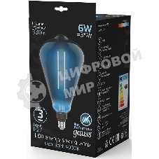 Лампа cветодиодная Gauss Filament ST164 6W 330lm 4000К Е27 gray straight LED