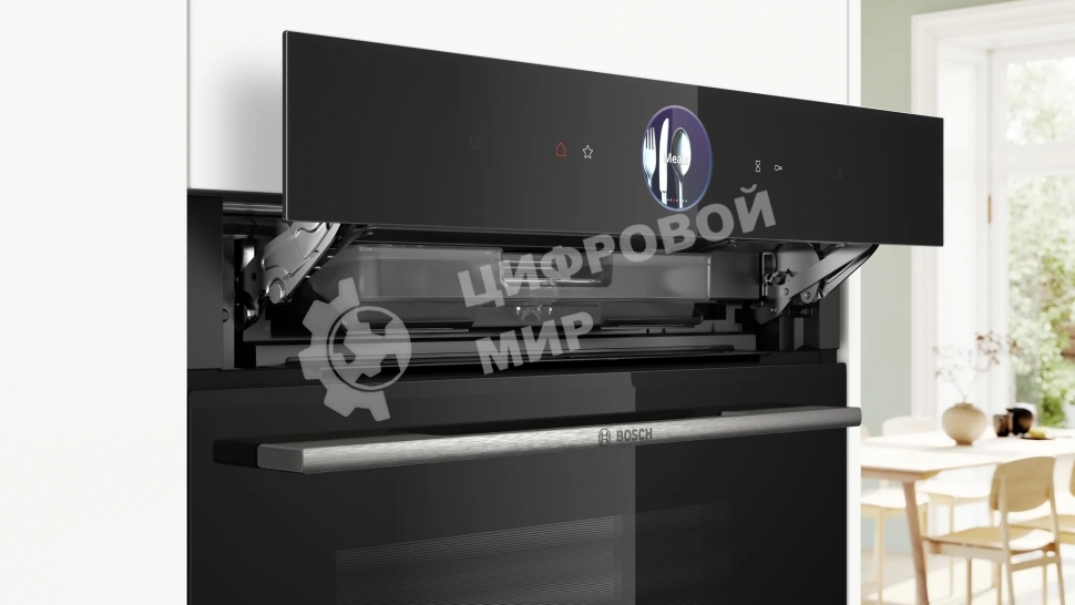 Духовой шкаф Bosch HSG7361B1 Home Connect!! Serie 8, черный, 21 режим + комбинированные режимы, функция приготовление на пару 100%, 4-слойное остекление, 3 цветных текстовых TFT-дисплея 2,5